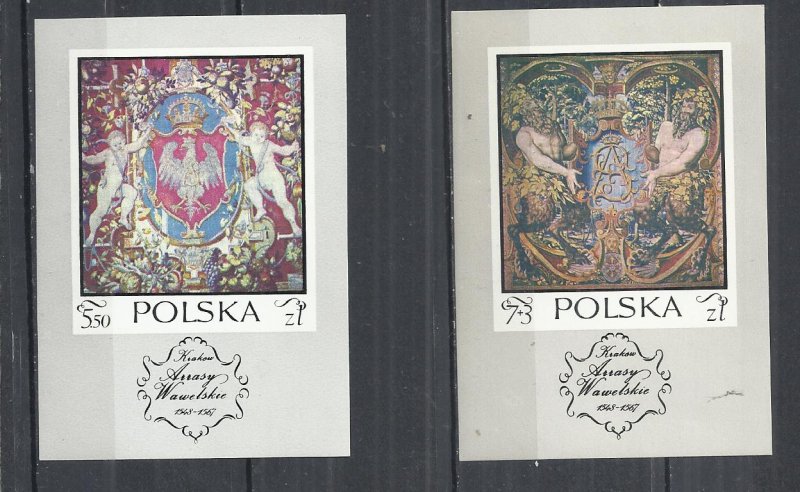 POLAND 1970 - TAPESTRIES -  2 DIFFERENT MINISHEETS - MNH MINT