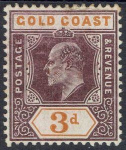 GOLD COAST 1904 KEVII 3D ORDINARY PAPER WMK MULTI CROWN CA