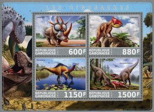 Dinosaur Leptoceratops Nature Reptile Souvenir Sheet of 4 Stamps Mint NH