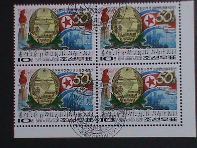 ​KOREA-1998 SC# 3769 50TH ANNIVERSARY OF KOREA DPR- FANCY CANCEL BLOCK VF OG