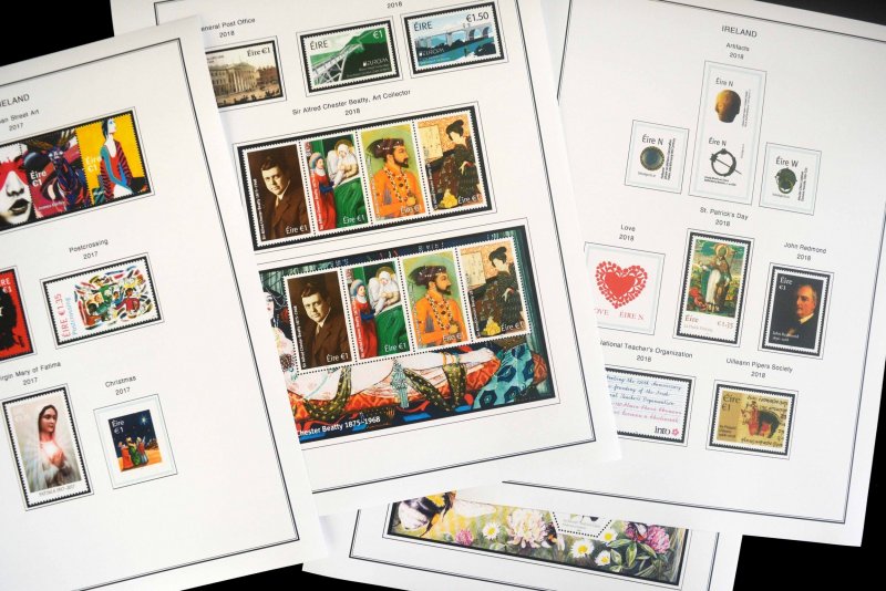 COLOR PRINTED IRELAND 2011-2020 STAMP ALBUM PAGES (60 illustrated pages)