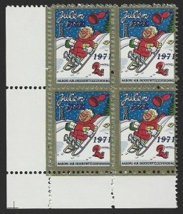 Denmark Aalborg Provisoire Julen 1971 Local Xmas Seal BLOCK Cinderella VF-NH