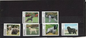 MONACO 1990-1996 DOG SHOW SET OF 6 STAMPS MNH