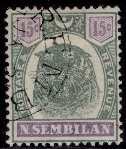 MALAYSIA - Negri Sembilan QV SG11, 15c green & violet, VFU. Cat £90. CDS