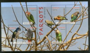 Ghana 2012 Parrots Birds Wildlife Fauna Sc 2704 Sheetlet MNH # 6362