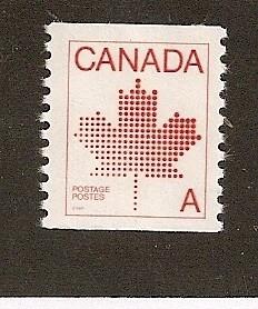   CANADA 1981, Leaf Def. MNH Coils Single # 908