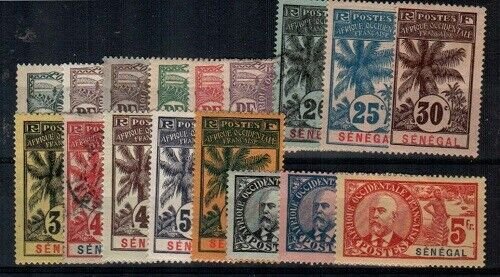 Senegal Scott 57-72 Mint hinged (2 stamps are used, 2 low values thinned)