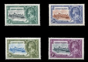 Cayman Islands #81-84 Cat$21.60, 1935 Silver Jubilee, set of four, lightly hi...