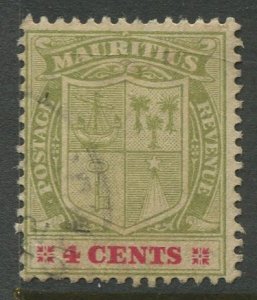STAMP STATION PERTH Mauritius #140 Coat of Arms Used Wmk 3 -1910