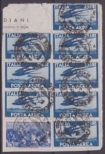 ITALY 1947 airmails used on piece..........................................A4734