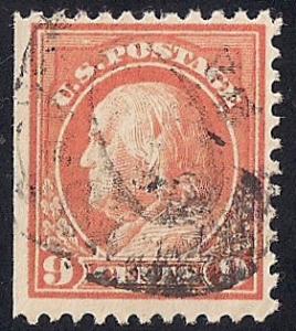 509 9 cent Franklin, Salmon Red (1917) Stamp used F-VF