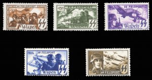 German WWII Occupation, Belgium #Mi. XV-XIXA Cat€650, 1944 Luftwaffe, set o...