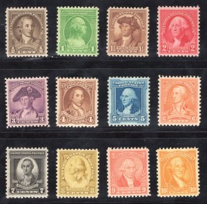 US STAMPS #704-715  MINT OG NH LOT #21198