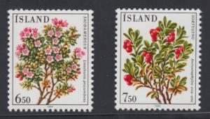 Iceland    #593-94      mnh     cat $1.10