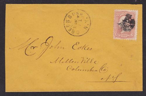 US Sc 65 on Green Bush, NY DPO Cover, VF