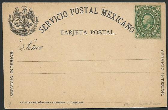 MEXICO Early 5c postcard unused............................................66219