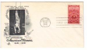 US #979 (Me-20) 3c American Turners FDC Artcraft cachet Cat Val  $4.25