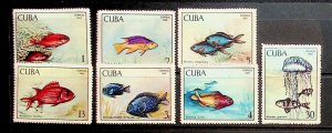 CENTRAL AMERICA Sc 1414-20 NH ISSUE OF 1969 - SEA LIFE