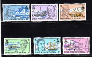 BRITISH ANTARCTIC TERRITORY #76-81 1980  ROYAL GEOGRAPHICAL SOCMINT  VF NH  O.Gb