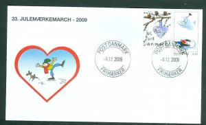 Denmark Cover. 2009. Dog,Skate.Post DK “Christmas Seal Walk # 33 Sc# 1448A. #09