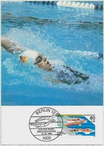 37273 - GERMANY - MAXIMUM CARD - sport - swimming - 1986-