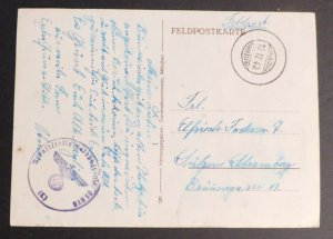 1940 Germany Picture Postcard Feldpost Cover Soldier Tank Artillery Factory Work