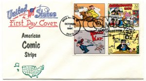 3000a-3000t US 32c Comic Strips FDCs,   Artopages cachet set of 5 covers