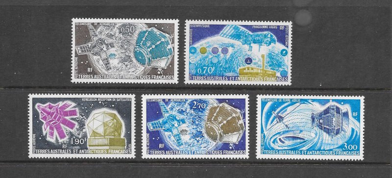 FRENCH SOUTHERN ANTARCTIC TERRITORIES #C49-53 SATELLITE SURVEYS  MNH