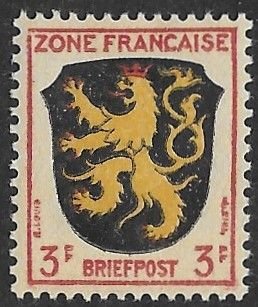 Germany-French Occupation # 4N2  Coat of Arms 1945  (1) VF Unused