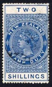 New Zealand 1882-1930 SGF111 2s deep blue P14.5x14 used cat 10 pounds