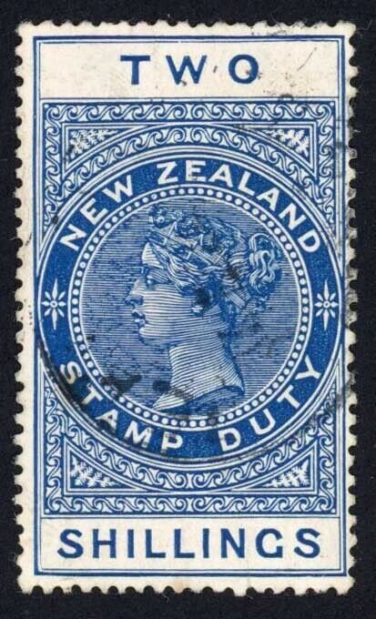 New Zealand 1882-1930 SGF111 2s deep blue P14.5x14 used cat 10 pounds