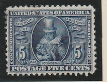 U.S. Scott #330 Jamestown Stamp - Used Single