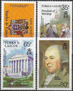 1987 Turks and Caicos U.S. Constitution 4v. MNH SG. n. 907/910