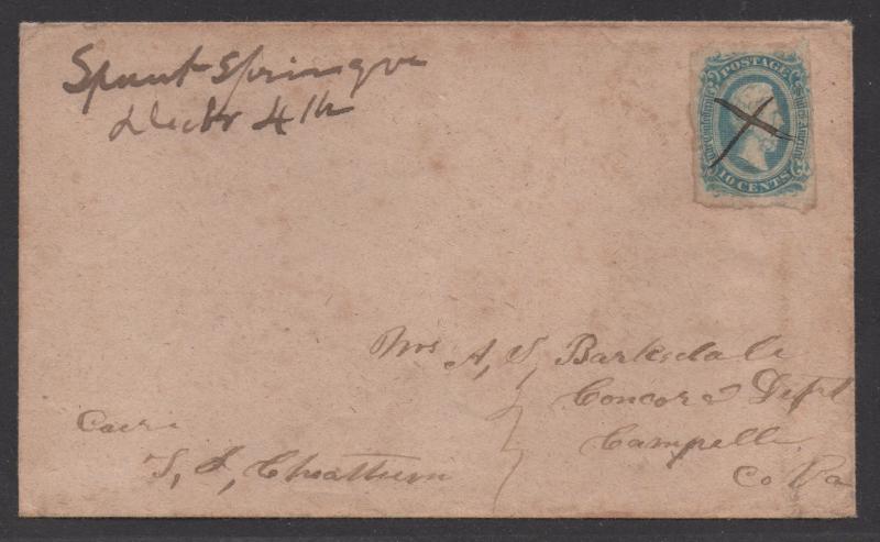 **CSA Cover, SC# 11 W/X, FVF, Spout Springs, VA, Pen Cancel