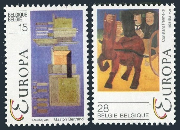 Belgium 1483-1484,MNH.Michel 2553-2554. EUROPE CEPT-1993.Paintings.G.Bertrand,