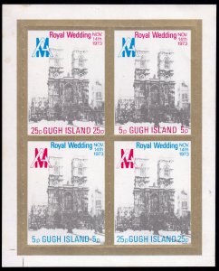 GUGH SCILLY ISLAND 1973 ROYAL WEDDING NOV.14,1973   Sheetlet (4) MNH