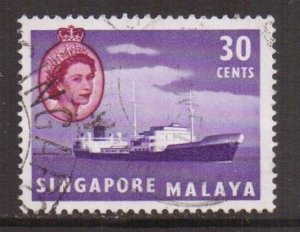 Singapore   #38   used   1955  ships  30c