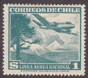 Chile C138 Aircraft Over Tree 1950