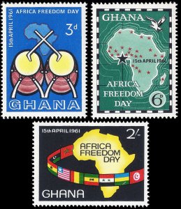 Ghana 1961 Sc 92-94 M lh