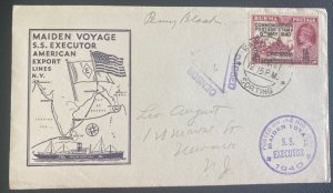 1941 Rangoon Burma First Day Cover To Newark NJ Usa Maiden Voyage SS Executor