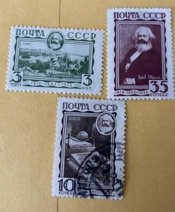 RUSSIA 1933 SC # 480-482 K.MARX SET USED-UNUSED