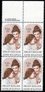 PCBstamps   US #1824 CW 60c(4x15c)Helen Keller & Anne Sullivan, MNH, (CW-1)