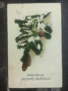 1932 Latvia Picture Postcard Christmas cover Domestic Used