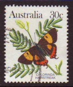 Australia 1983 Sc#875A, SG#792a 30c Chlorinda Hairstreak Butterfly USED