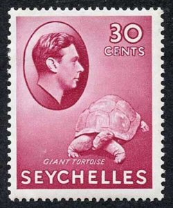 Seychelles SG142 KGVI 30 cents Carmine M/Mint