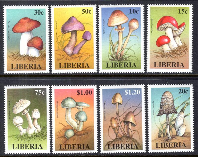 Liberia 1322-1329 Mushrooms MNH VF