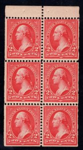 MOMEN: US STAMPS #279Bj BOOKLET PANE MINT OG NH PF CERT LOT #87572