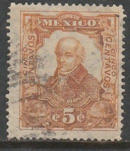 MEXICO 314, 5¢ INDEPENDENCE CENTENNIAL 1910 COMMEM USED. F-VF. (994)