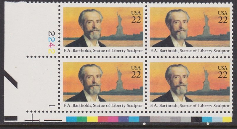 2147 Frderic Auguste Bartholdi Plate Block MNH