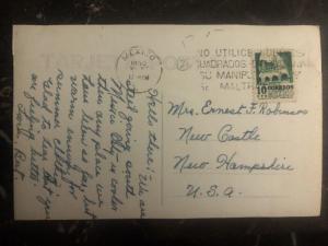 1955 Mexico City Mexico RPPC Postcard Cover Main Post Office To Newcastle USA